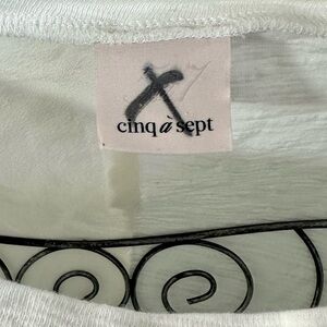 Cinq a sept white asymmetrical hem white t-shirt